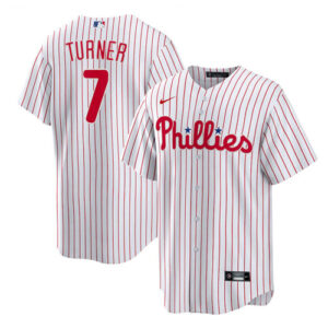 Trea Turner White Striped Jersey